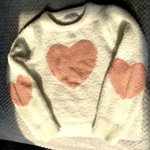 Girls size 6 cozy heart sweater